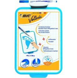 Ardoise Blanche Bic Velleda + 1 Feutre Bleu + 1 Effacette